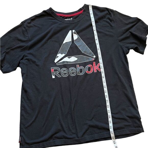 MENS REEBOK Black Logo Casual Short Sleeve Cotton Tee Shirt XL - Picture 5 of 8